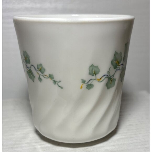 Corning USA White Swirl Callaway Ivy Pattern Coffee Mug 10 Oz - Picture 2 of 7